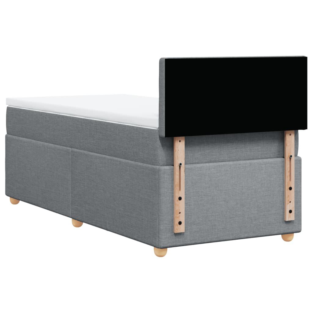 vidaXL Κρεβάτι Boxspring με Στρώμα Ανοιχτό Γκρι 100x200 εκ. Υφασμάτινο