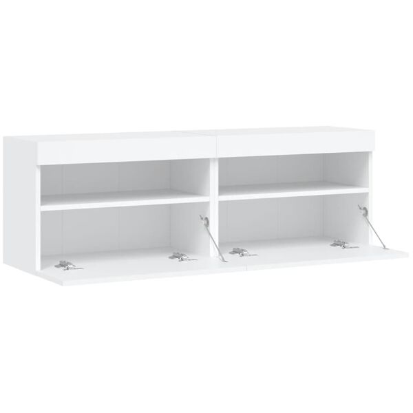 vidaXL Έπιπλα Τοίχου Τηλεόρασης με LED 2 Τεμ. Λευκά 60x30x40 εκ.