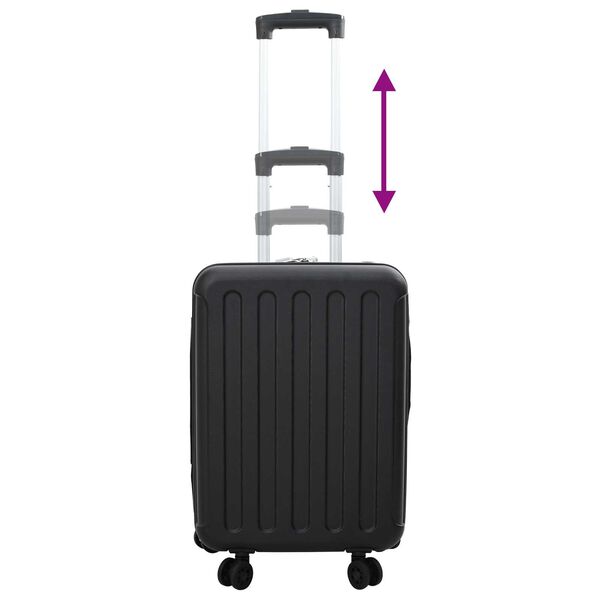 vidaXL Αναδιπλούμενη Βαλίτσα Σκληρού Κέλυφους 20'' Μαύρη 34x23x55.5 εκ ABS