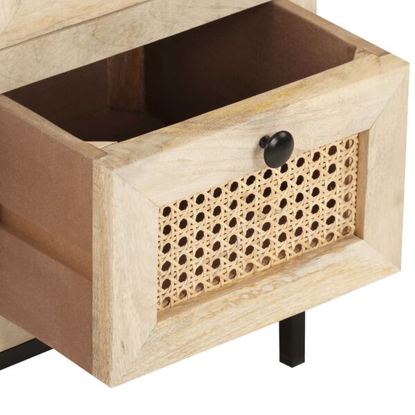 vidaXL Ντουλάπι 60x35x70 εκ. Μασίφ Ξύλο Μάνγκο και Φυσικό Ζαχαροκάλαμο