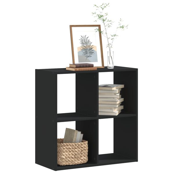 vidaXL Βιβλιοθήκη Μαύρο 68,5x32x68,5 εκ. από Επεξεργασμένο Ξύλο