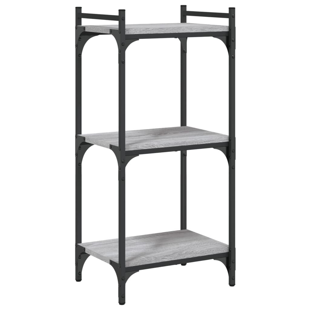 vidaXL Βιβλιοθήκη 3 Επιπέδων Γκρι Sonoma 40x30x86 εκ. Επεξεργ. Ξύλο