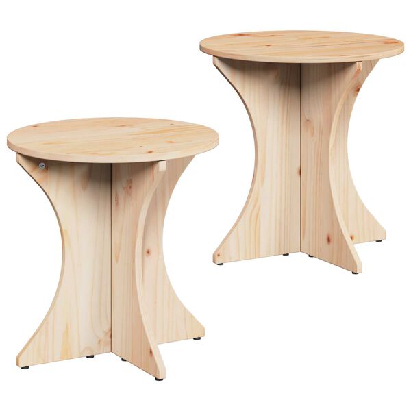 vidaXL Τραπεζάκι σαλονιού 2 pcs Φυσικό 46 x 46 x 47 εκ