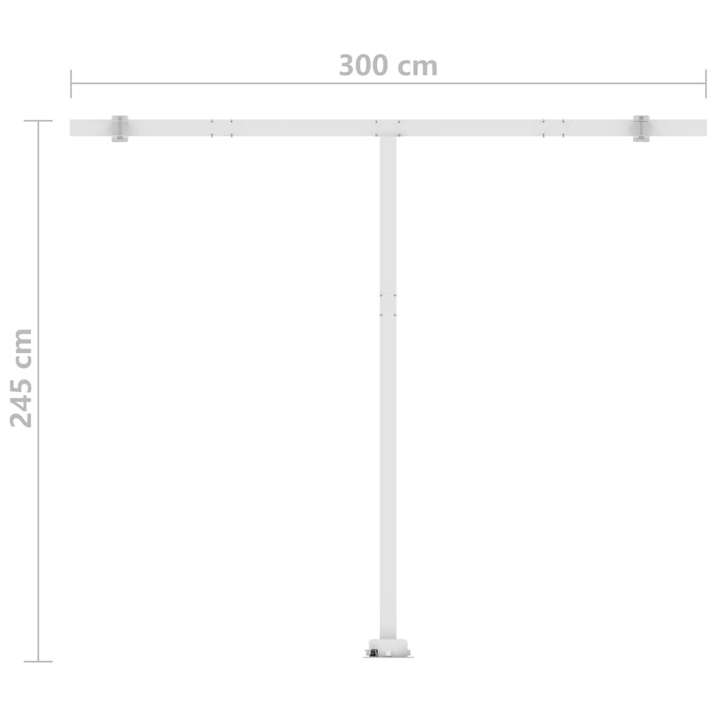 vidaXL Τέντα Αυτόματη με LED & Αισθητήρα Ανέμου Κρεμ 300 x 250 εκ.