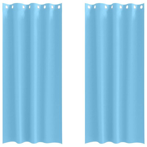 vidaXL Κουρτίνες με κουρτίνες 2 pcs Γαλάζιο 260 x 140 εκ. Πολυεστέρας
