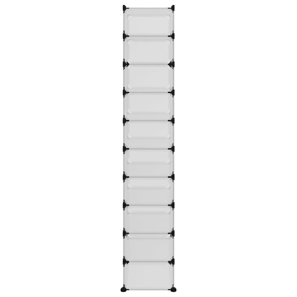 vidaXL Παπουτσοθήκη Διαφανής 44 x 32 x 174 εκ. από Πολυπροπυλένιο