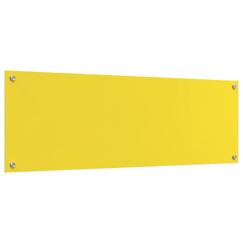 vidaXL Πίσω Τοίχος Κουζίνας Κίτρινος 120x40x0,6 εκ Γυαλί Ανοξείδωτο