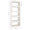 vidaXL Βιβλιοθήκη/Διαχωριστικό Χώρου Λευκό 60x35x167 εκ. Μασίφ Πεύκο