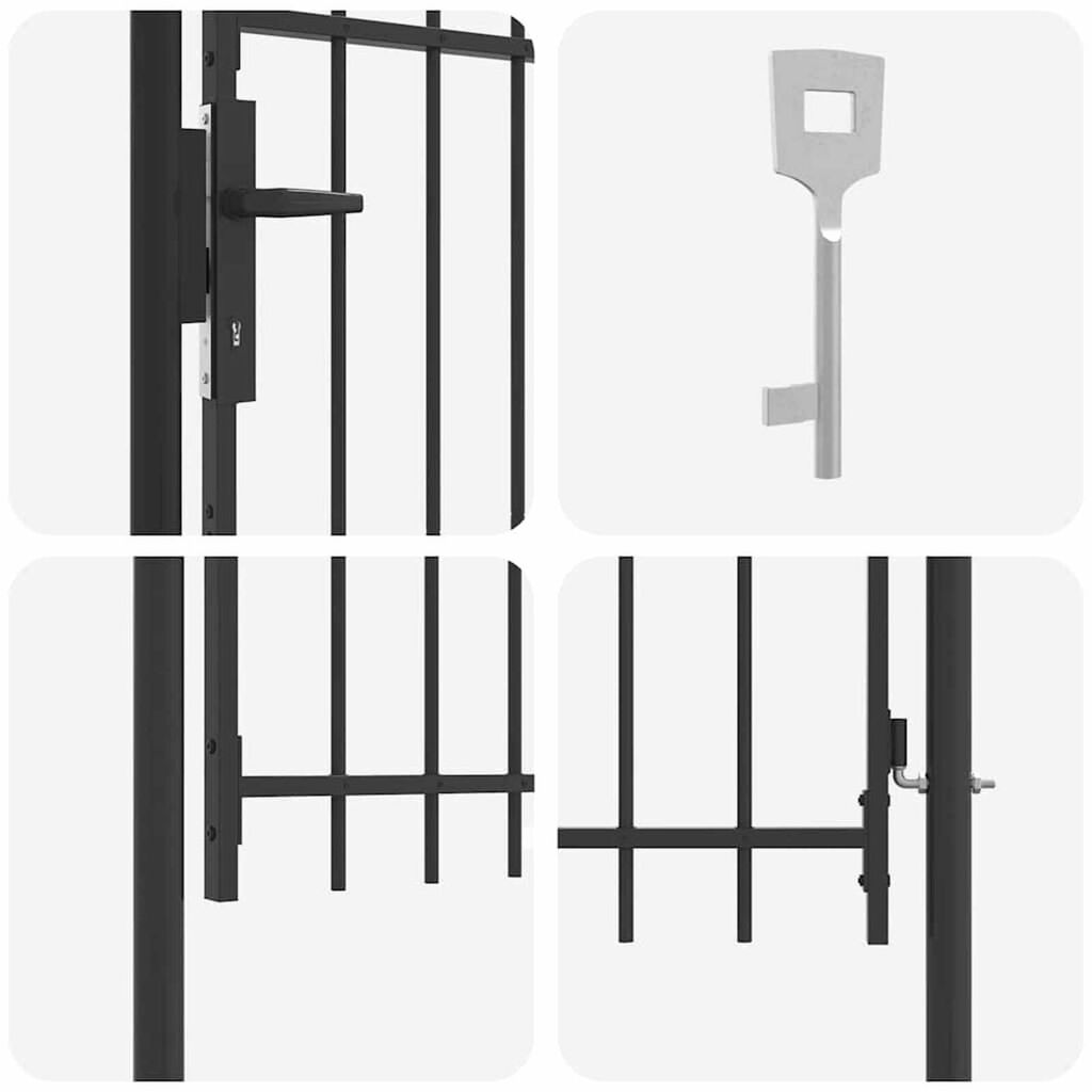 vidaXL Πύλη Φράχτη Γκρι 100 x 120 cm Χάλυβας με Επικάλυψη Πούδρας