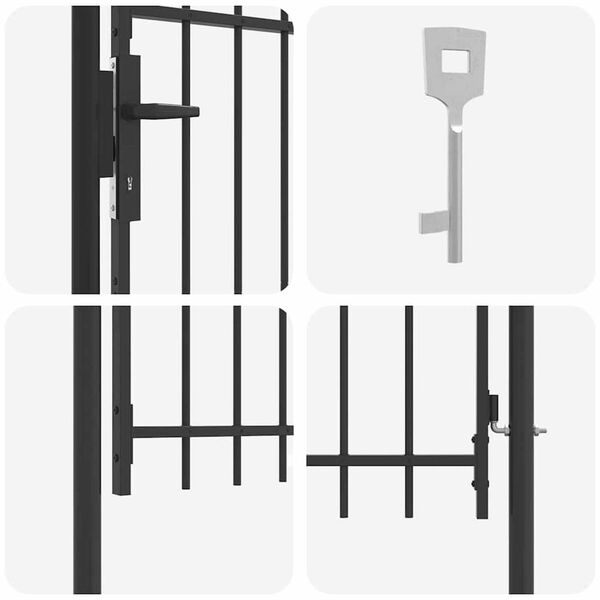 vidaXL Πύλη Φράχτη Γκρι 100 x 120 cm Χάλυβας με Επικάλυψη Πούδρας