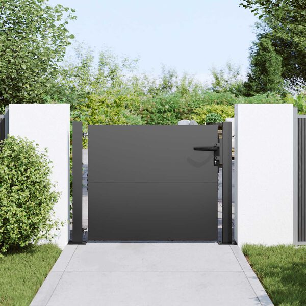 vidaXL Πύλη Κήπου Μαύρο 105 x 100 εκ Ατσάλι με Επικάλυψη Πούδρας