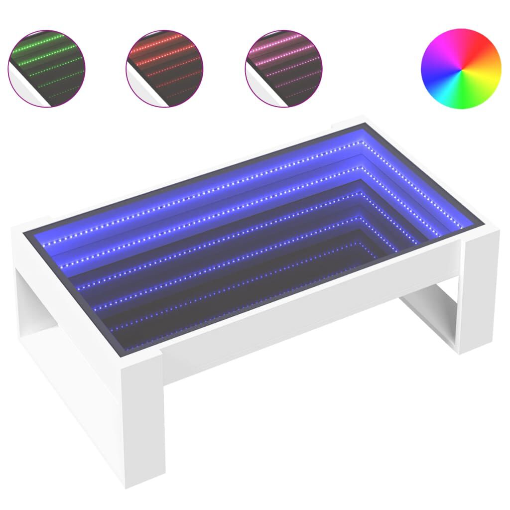 vidaXL Τραπεζάκι Σαλονιού Infinity LED Λευκό 90x53x30 εκ.