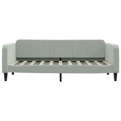 vidaXL Καναπές Κρεβάτι Ανοιχτό Γκρι 90 x 190 εκ. Βελούδινος