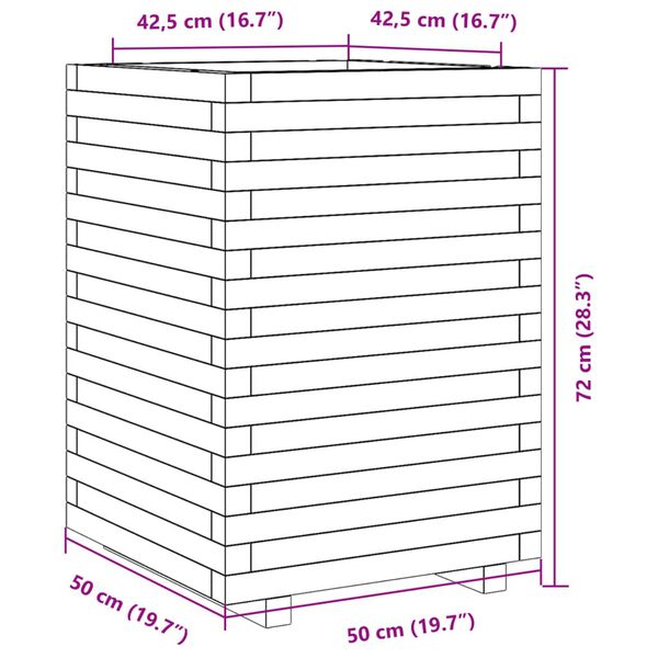 vidaXL Ζαρντινιέρα Κήπου 50x50x72 εκ. από Εμποτισμένο Ξύλο Πεύκου