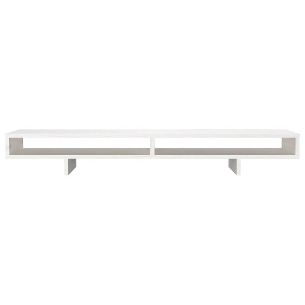vidaXL Βάση Οθόνης Λευκή 100x27x14 εκ. από Μασίφ Ξύλο Πεύκου