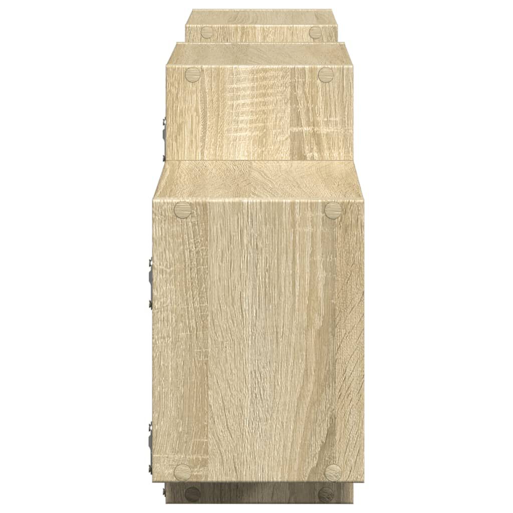 vidaXL Ραφιέρα Τοίχου Sonoma Δρυς 129x18x42 εκ. από Επεξεργ. Ξύλο