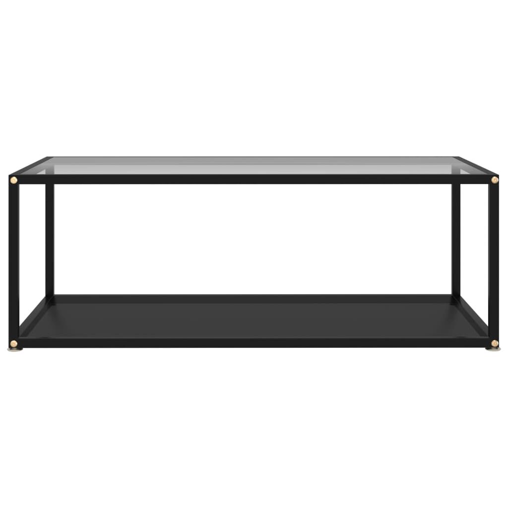 vidaXL Τραπεζάκι Σαλονιού Διαφανές / Μαύρο 100x50x35 εκ. Ψημένο Γυαλί