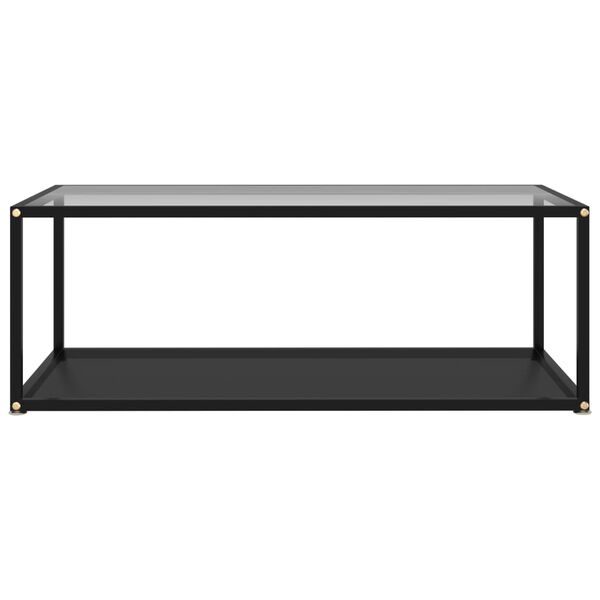 vidaXL Τραπεζάκι Σαλονιού Διαφανές / Μαύρο 100x50x35 εκ. Ψημένο Γυαλί