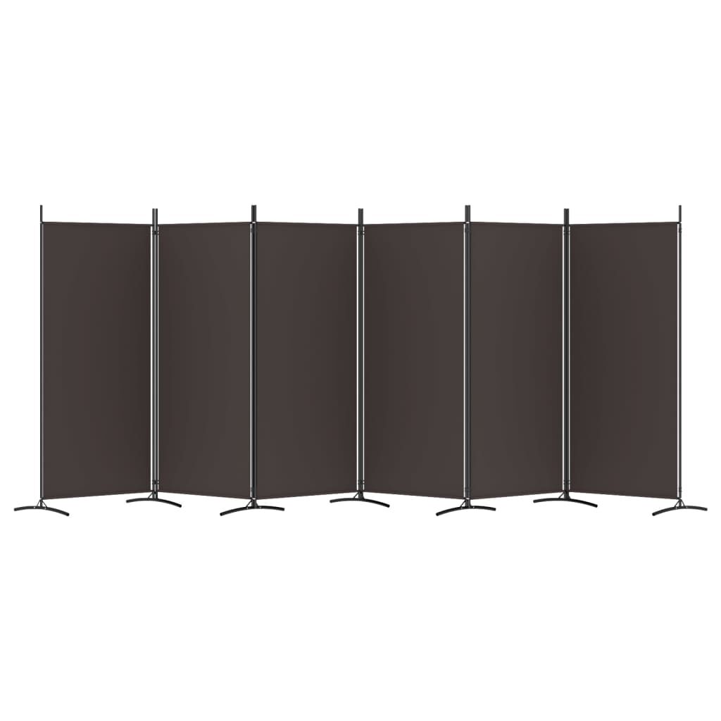 vidaXL Διαχωριστικό Δωματίου με 6 Πάνελ Καφέ 520x180 εκ. από Ύφασμα