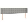 vidaXL Κεφαλάρι Κρεβατιού LED Ανοιχτό Γκρι 203x16x78/88 εκ. Υφασμάτινο