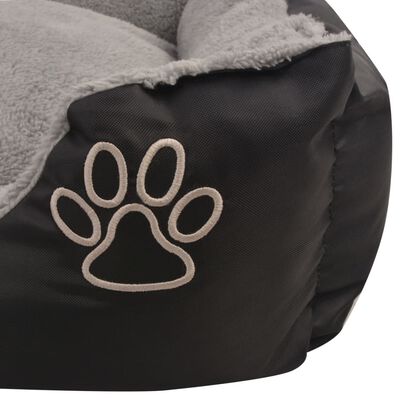 vidaXL Κρεβάτι Σκύλου με Επενδυμένο Μαξιλάρι Μαύρο L