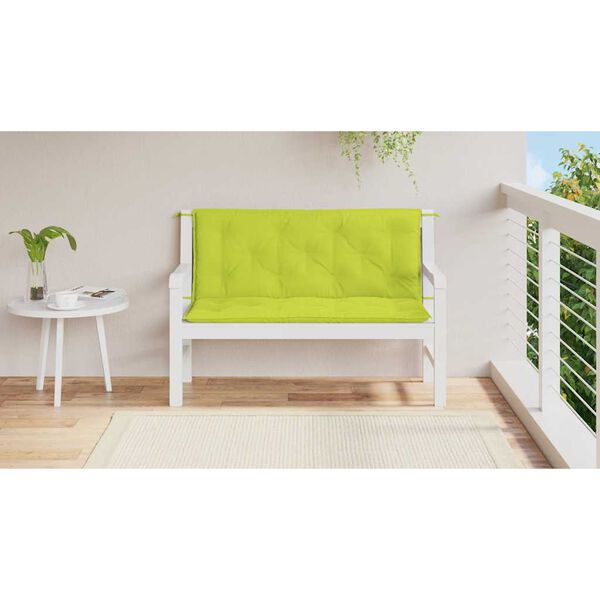 vidaXL Μαξιλάρι Πάγκου Κήπου Αν. Πράσινο 120x(50+50)x7εκ Ύφασμα Oxford