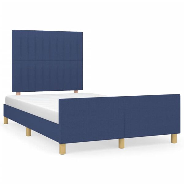 vidaXL Πλαίσιο κρεβατιού χωρίς στρώμα μπλε 120x200cm ύφασμα