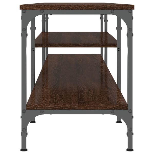 vidaXL Έπιπλο Τηλεόρασης Καφέ Δρυς 201x35x45 εκ. Επεξ. Ξύλο/Σίδερο