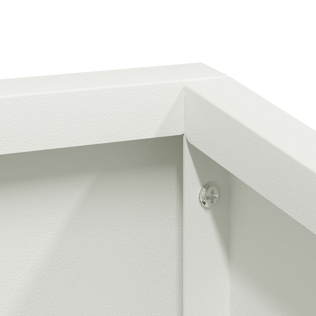 vidaXL Γλάστρα Λευκή 80x80x50 εκ. Κρύα Στερεά Χάλυβα