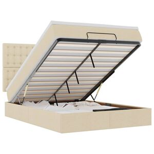 vidaXL &Omicron;&theta;&omega;&mu;&alpha;&nu;&iota;&kappa;ό &kappa;&rho;&epsilon;&beta;ά&tau;&iota; &mu;&epsilon; &sigma;&tau;&rho;ώ&mu;&alpha; & LEDs Cream 140x200 cm Ύ&phi;&alpha;&sigma;&mu;&alpha;