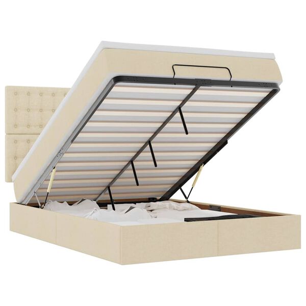 vidaXL &Omicron;&theta;&omega;&mu;&alpha;&nu;&iota;&kappa;ό &kappa;&rho;&epsilon;&beta;ά&tau;&iota; &mu;&epsilon; &sigma;&tau;&rho;ώ&mu;&alpha; & LEDs Cream 140x200 cm Ύ&phi;&alpha;&sigma;&mu;&alpha;