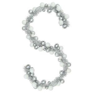 vidaXL Γιρλάντα με Χριστουγεννιάτικα Μπαλάκια Λευκό και Ασημί 186 εκ