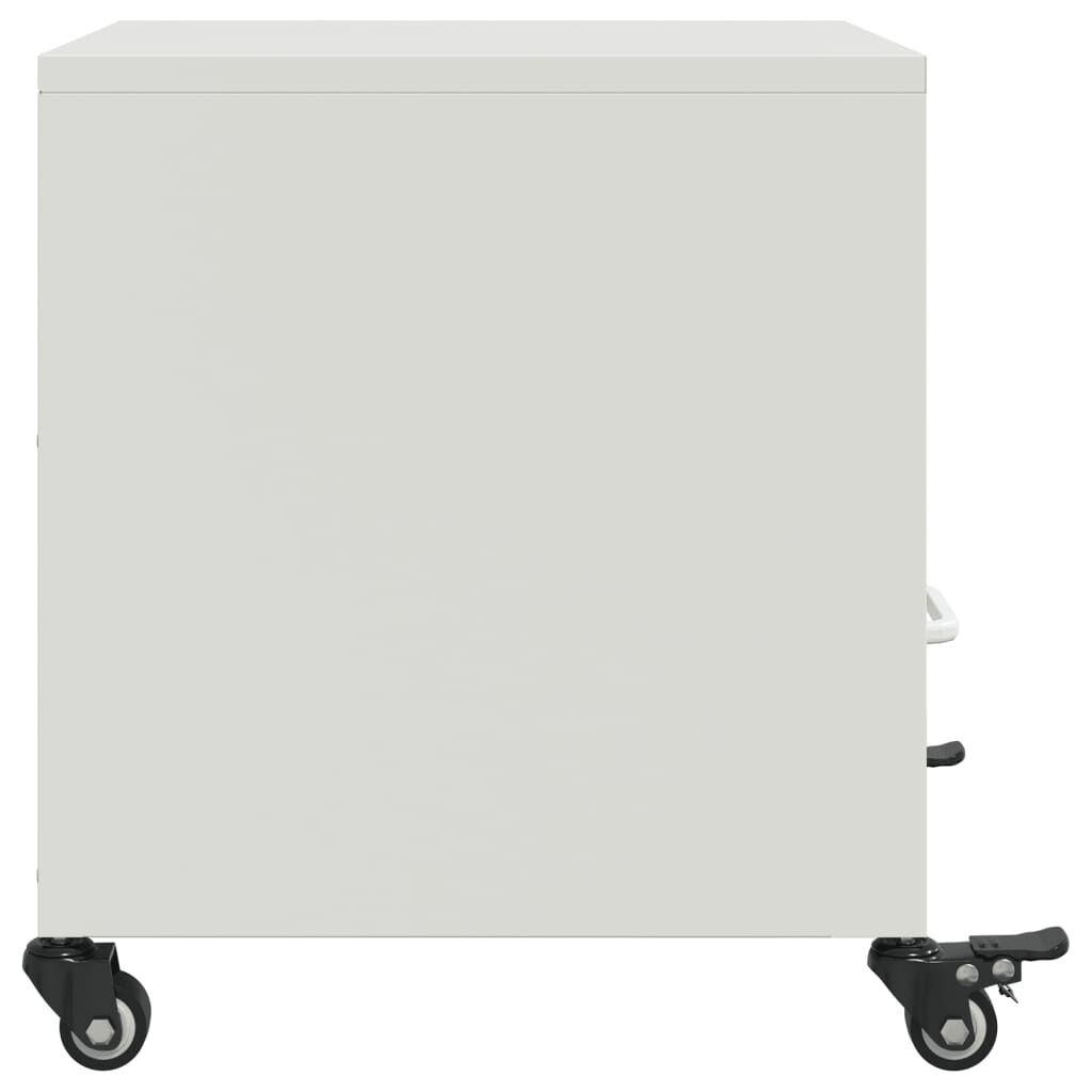 vidaXL Κομοδίνο Λευκό 36x39x43,5 εκ. από Χάλυβα