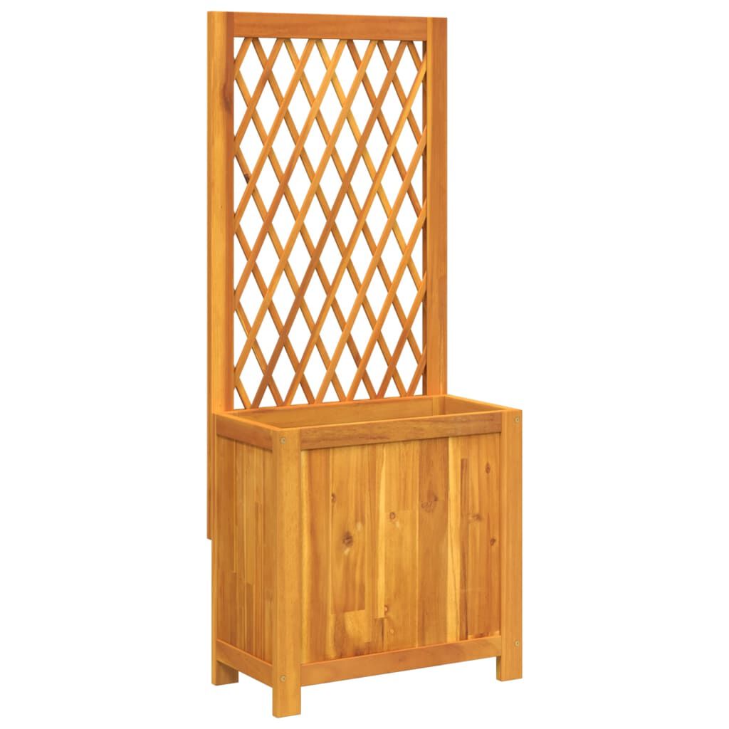 vidaXL Γλάστρα με Καφασωτό 55x29,5x132 εκ. Μασίφ Ξύλο Ακακίας