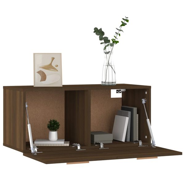 vidaXL Ντουλάπι Τοίχου Καφέ Δρυς 80x35x36,5 εκ. Επεξεργασμένο Ξύλο