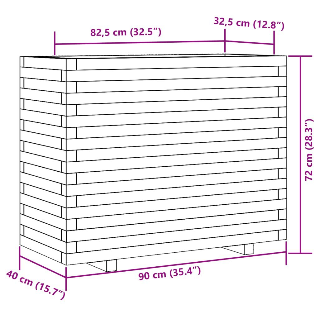 vidaXL Ζαρντινιέρα 90x40x72 εκ. από Εμποτισμένο Ξύλο Πεύκου