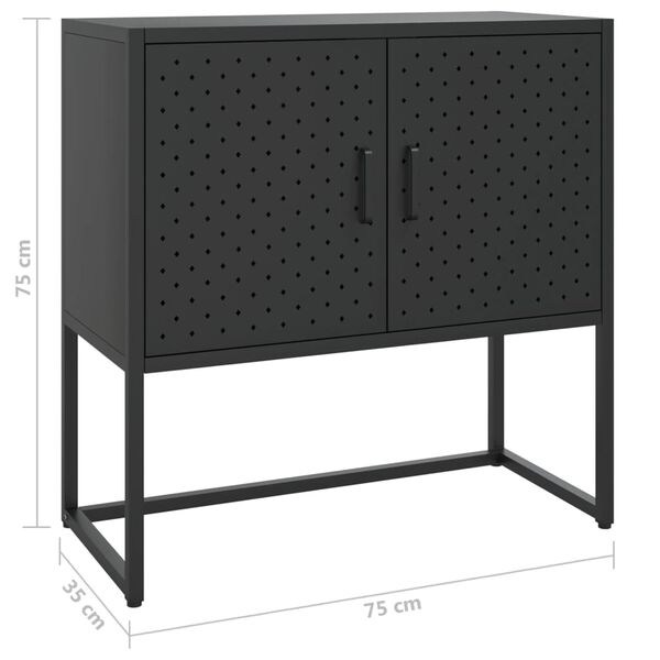 vidaXL Μπουφές Μαύρος 75 x 35 x 75 εκ. από Ατσάλι