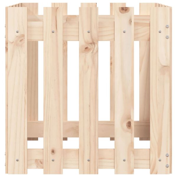 vidaXL Ζαρντινιέρα με Σχέδιο Φράχτη 50 x 50 x 50 εκ. Μασίφ Ξύλο Πεύκου
