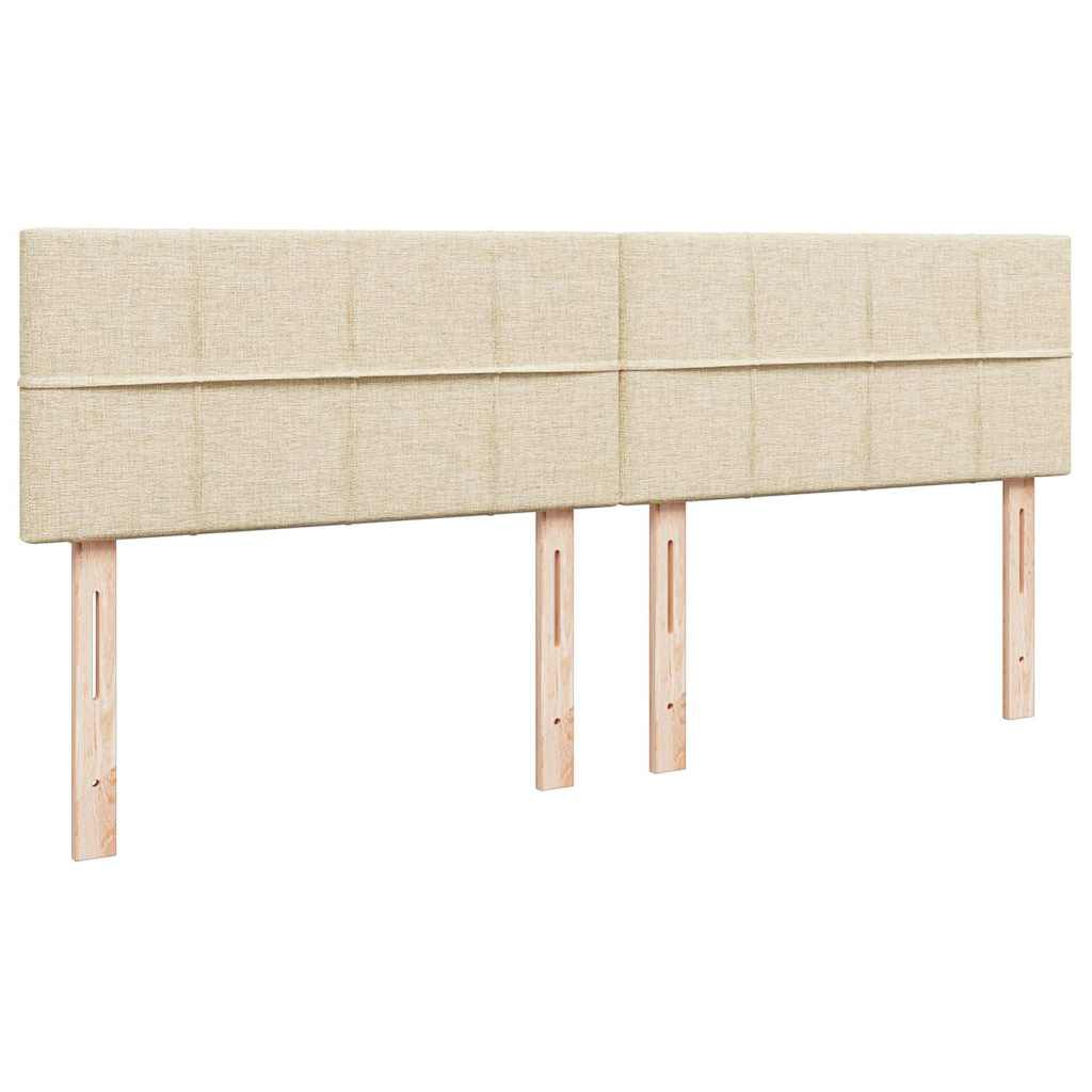 vidaXL Οθωμανικό κρεβάτι με στρώματα & LEDs Κρέμα 200x200cm ύφασμα