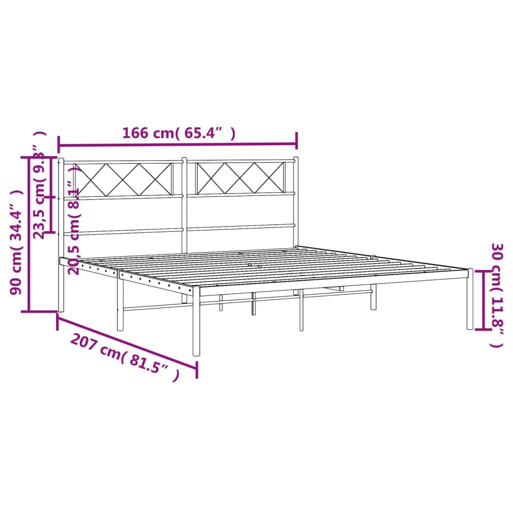vidaXL Πλαίσιο Κρεβατιού με Κεφαλάρι Λευκό 160x200 εκ. Μεταλλικό