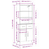 vidaXL Ντουλάπι Γκρι Σκυροδέματος 69,5x34x180 εκ. Επεξεργασμένο Ξύλο