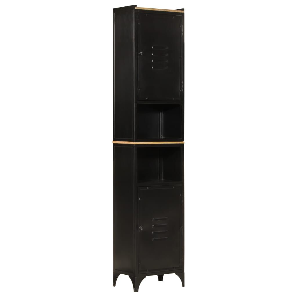 vidaXL Ντουλάπι Μπάνιου 40 x 27 x 180 εκ. Σίδηρο και Μασίφ Ξύλο Μάνγκο
