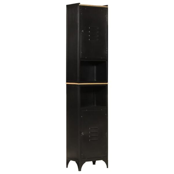 vidaXL Ντουλάπι Μπάνιου 40 x 27 x 180 εκ. Σίδηρο και Μασίφ Ξύλο Μάνγκο