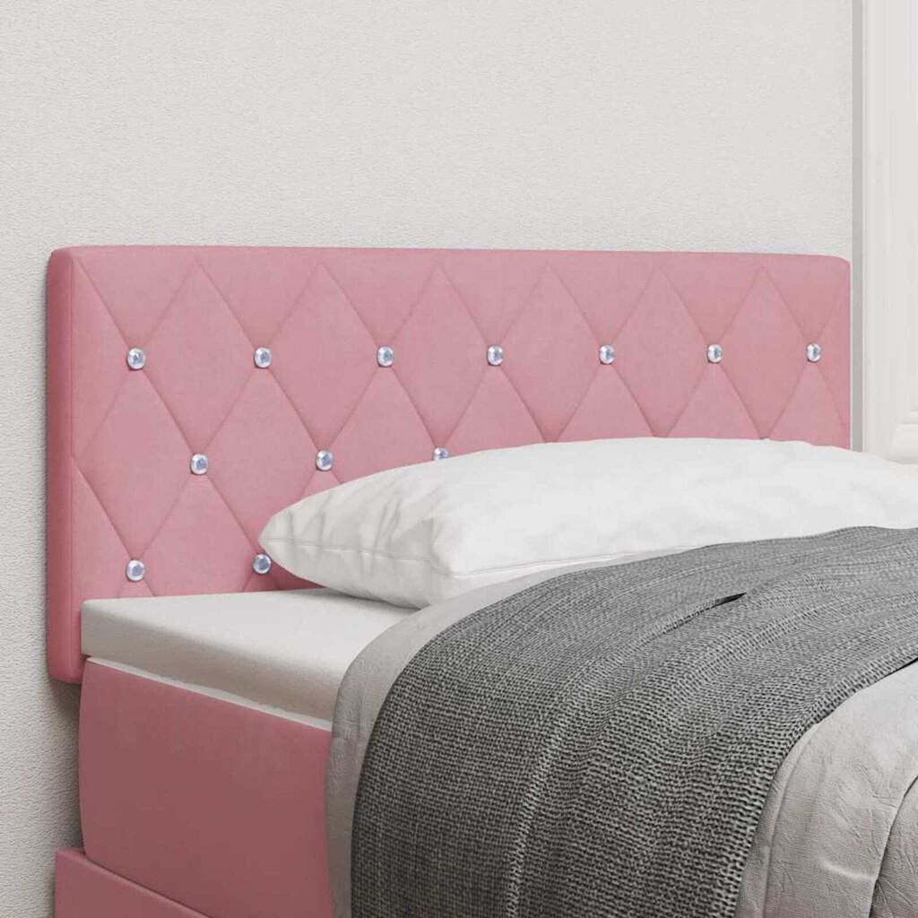 vidaXL Κεφαλάρι LED με φώτα λωρίδας LED Argyle Ροζ 100 cm Βελούδο