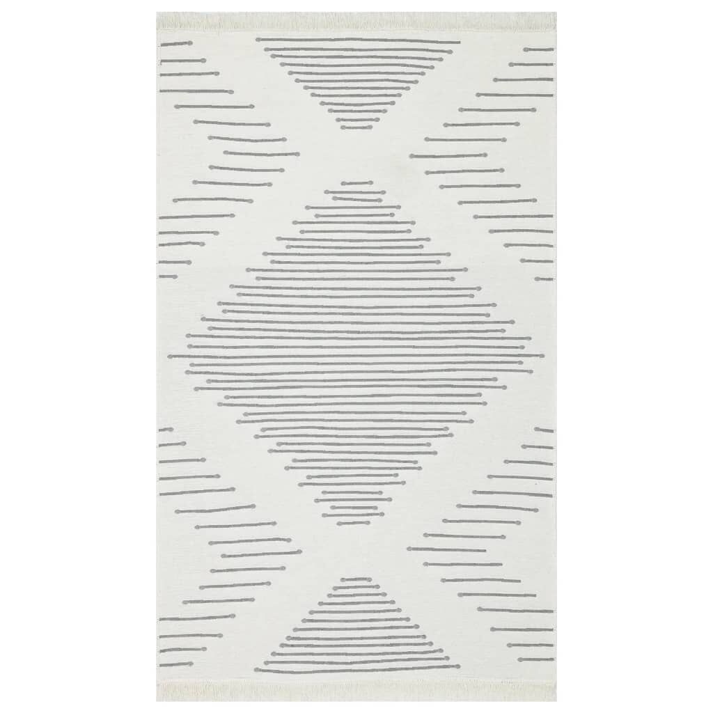 vidaXL Χαλί Γκρι 120 x 180 εκ. Βαμβακερό