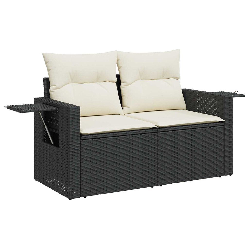 vidaXL Σετ Καναπέ Κήπου 8 pcs Μαύρο συνθετικό ρατάν