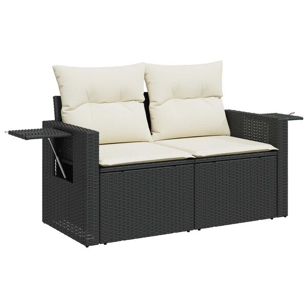 vidaXL Σετ Καναπέ Κήπου 8 pcs Μαύρο συνθετικό ρατάν