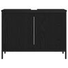 vidaXL Ντουλάπα Νιπτήρα Mπάνιου με πόρτα Μαύρη Οξυά 80 x 30 x 60 cm