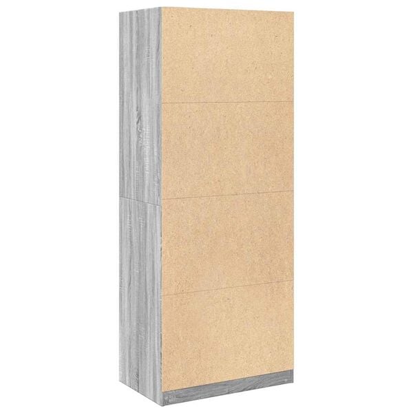 vidaXL Ντουλάπα Γκρι Sonoma 80x50x200 εκ. από Επεξεργασμένο Ξύλο