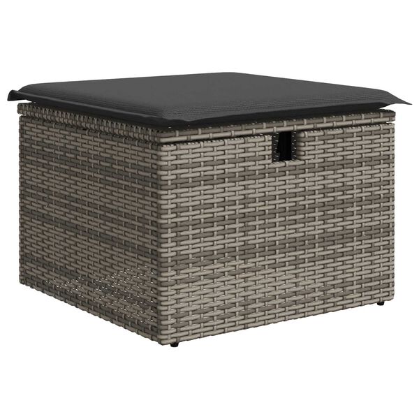 vidaXL Σετ Καναπέ Κήπου με μαξιλάρι 7 pcs Γκρι Πολυ ράταν